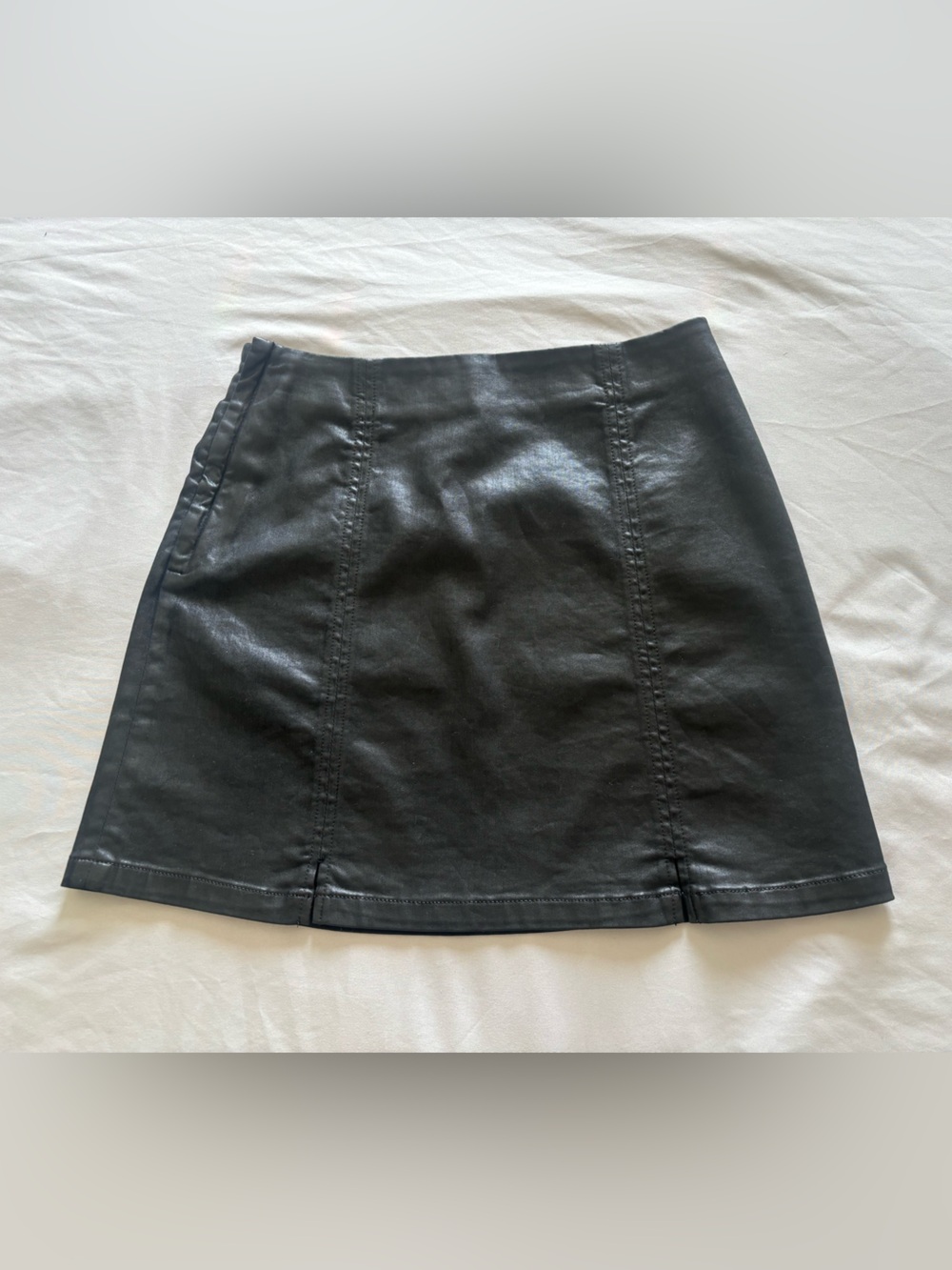 🌹 AG Adriano Goldschmied Adaline Leatherette Mini Skirt Black Size 26